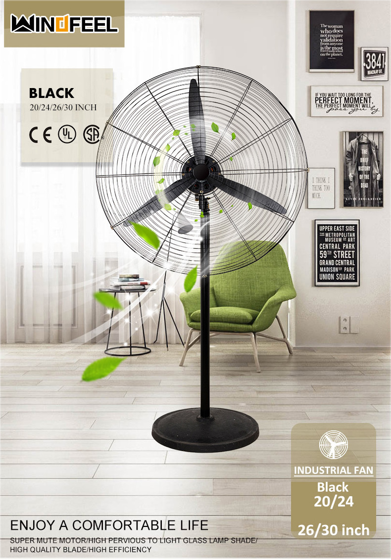 Cheap price 20 inch heavy duty OX industrial stand fan Powerful 24 26 30 inch strong wind stander industrial fan