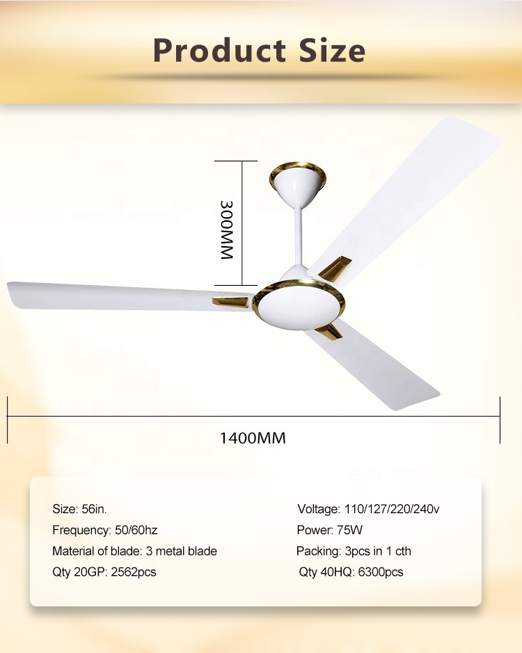 56inch New Model And Metal 220V KDK porch energy saving ceiling fan for africa