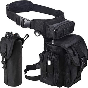 Multifunctional Tactical Outdoor Motorcycling Hiking Traveling Drop Leg Waist Bag Pack Water Bottle Fishing Tool Pouch