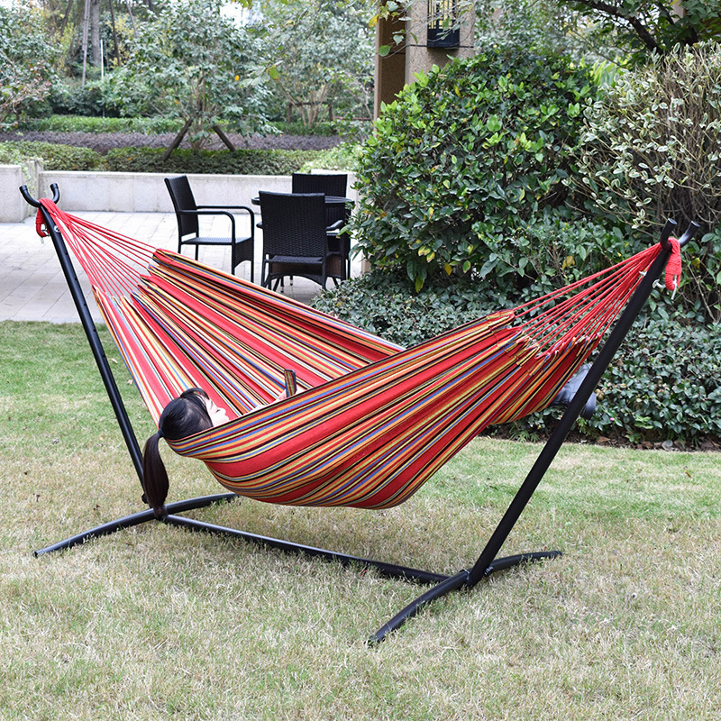 Amazon's Best-selling Outdoor Hammock Anti Rollover Single and Double Camping Beach Indoor Swing Canvas Hammock