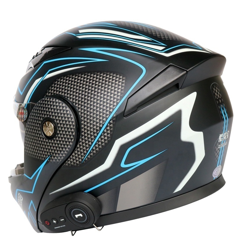 Kuqibao Anti-fog Double Lens Uncovered Helmet Motorcycle Bluetooth Helmet Windproof and Dustproof Safety Helmet with FM