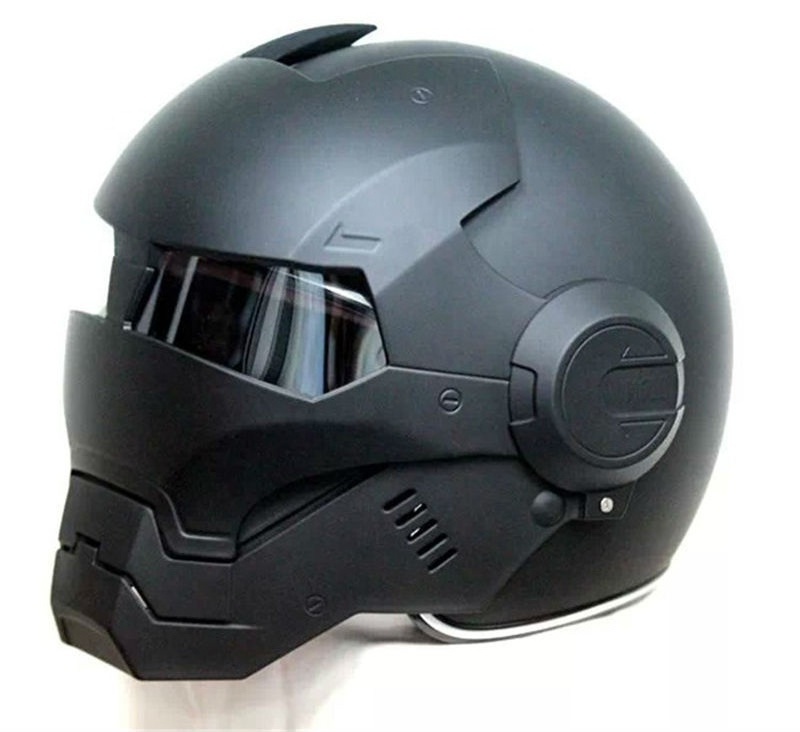 2023 Top Hot Black MASEI IRONMAN Iron Man Helmet Motorcycle Helmet Half Open Face Helmets Casque Motocross 610 SIZE:M L XL