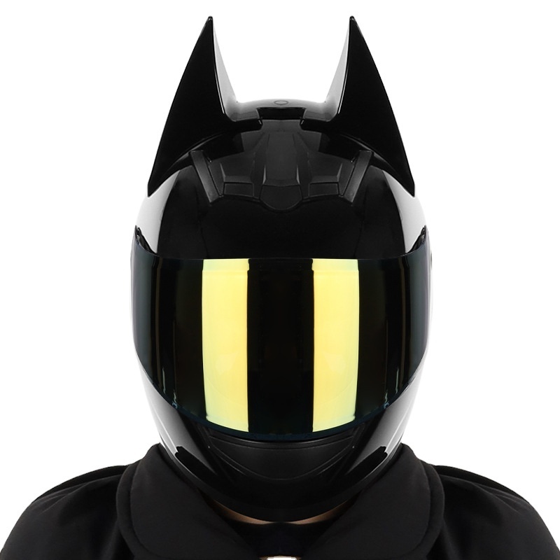 new model Full Face Motorcycle Street Helmet Women And Man Cute bat man With Ears Cute Cat Riding safety Helmet