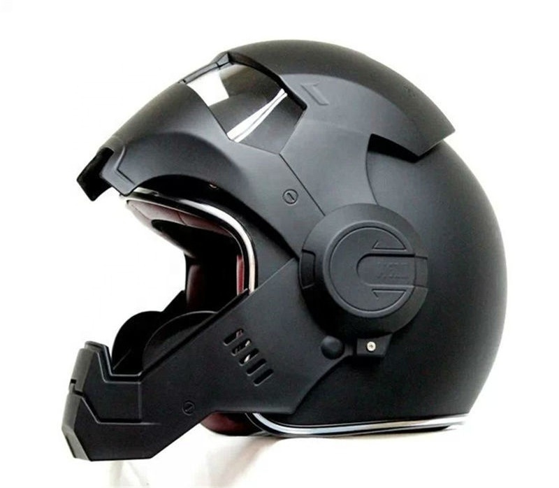 2023 Top Hot Black MASEI IRONMAN Iron Man Helmet Motorcycle Helmet Half Open Face Helmets Casque Motocross 610 SIZE:M L XL