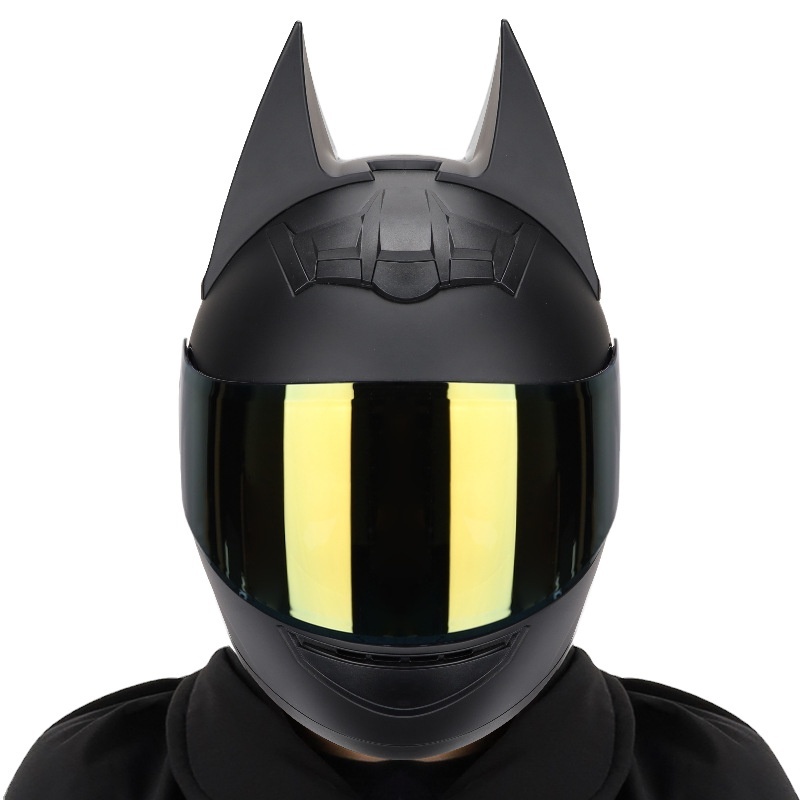 new model Full Face Motorcycle Street Helmet Women And Man Cute bat man With Ears Cute Cat Riding safety Helmet