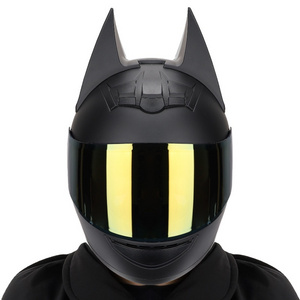 new model Full Face Motorcycle Street Helmet Women And Man Cute bat man With Ears Cute Cat Riding safety Helmet