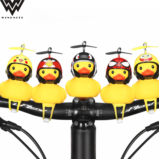 Hot selling Silicone Yellow Duck Bicycle Bike LED  Lights With Bike Bell Horn Promotional Gift