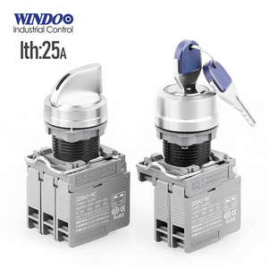 WINDOO 22mm  Key Switch Selector Knob Switch XB2 1NO 2NO Self-Lock On Off Button Switch