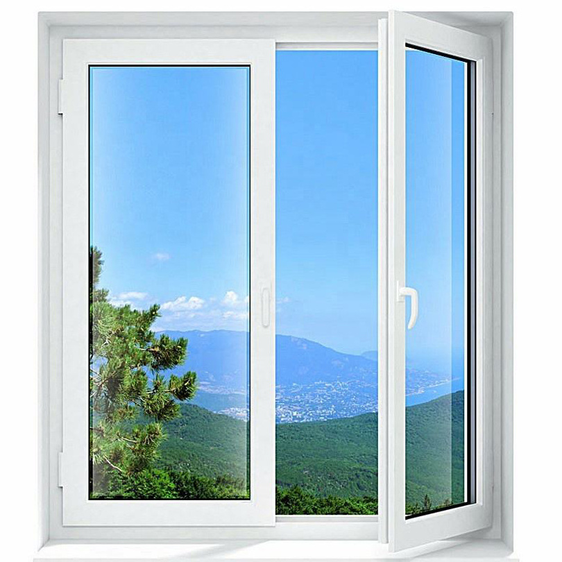 Fireproof and dust proof hurricane impact tempered glass PVC UPVC casement window