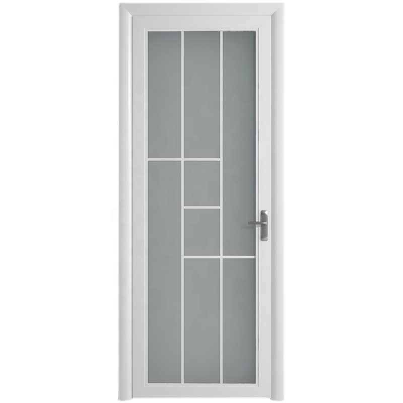 Modern aluminum frosted glass bathroom doors swing style tempered glass bathroom shower door