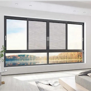 Sliding glass office reception windows Residential Double Glazing Aluminum small Sliding Windows