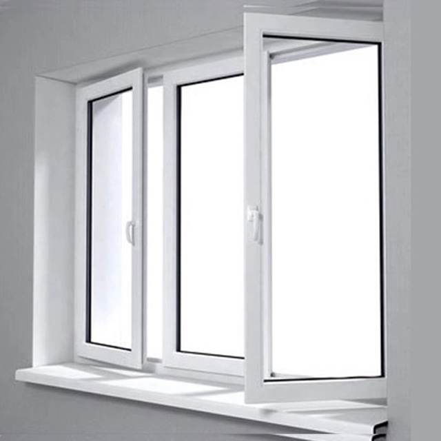 Fireproof and dust proof hurricane impact tempered glass PVC UPVC casement window