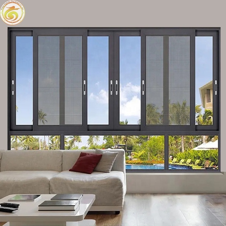 Sliding glass office reception windows Residential Double Glazing Aluminum small Sliding Windows