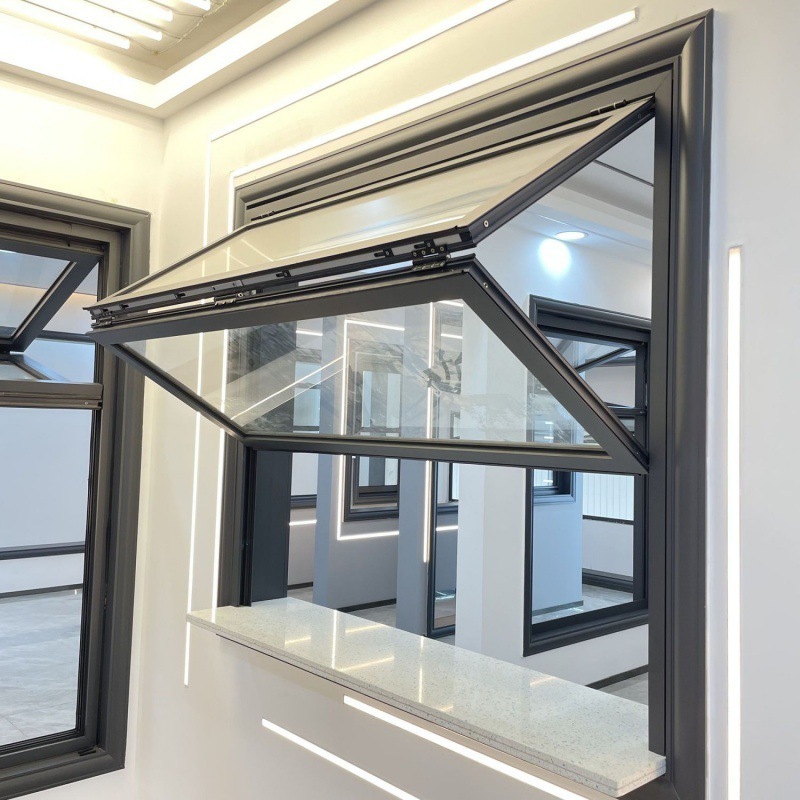 Soundproof window customize size glass profile aluminium folding window folding glass windows