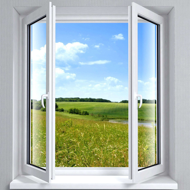 Fireproof and dust proof hurricane impact tempered glass PVC UPVC casement window