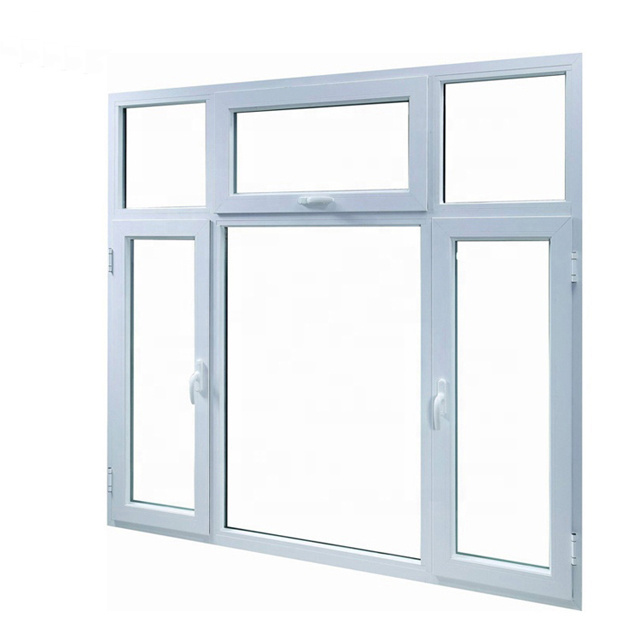 Fireproof and dust proof hurricane impact tempered glass PVC UPVC casement window