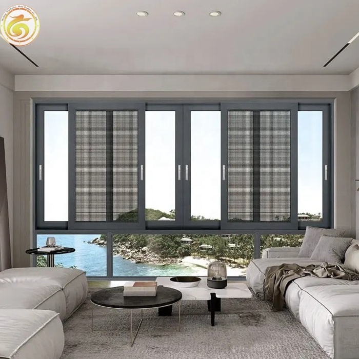 Sliding glass office reception windows Residential Double Glazing Aluminum small Sliding Windows