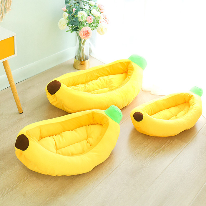 Cute Banana Sleeping Bed Pet Fruit Warming Bed