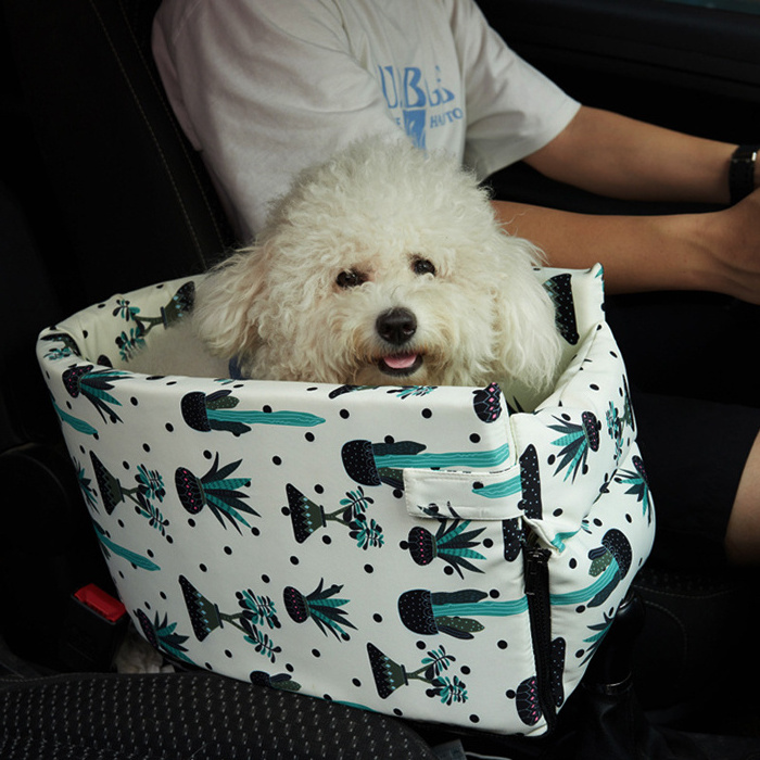 Printed Pet Car Seat Carrier Dog Car Booster Seat Dog Console Car Seat