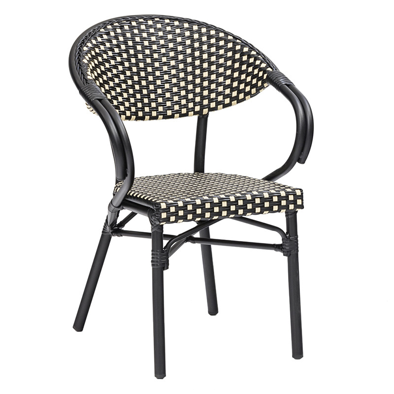 French Vintage Bistro Aluminium Outdoor Furniture Patio Flower Dining Garden rattan Chair