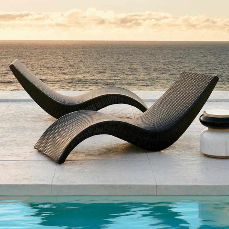 Outdoor Pool Modern Chaise Beach Lounge Chair Recliner Sunbed Lounger Sun Lounger modern lounge chair