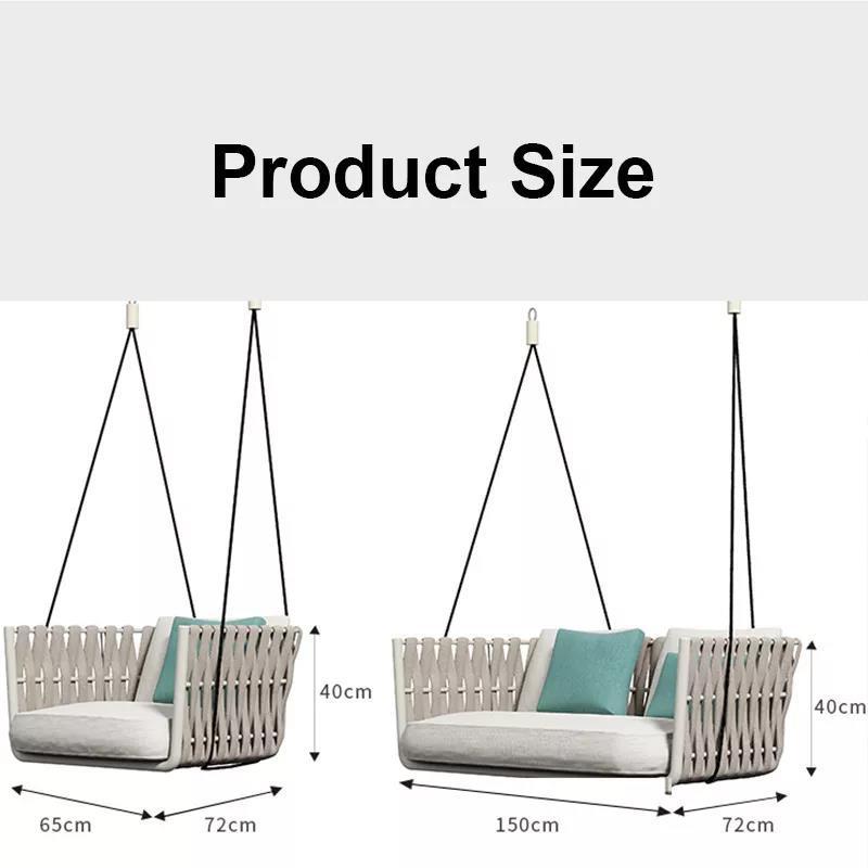 Outdoor Hanging Chair Couture Garden Furniture Balcony Aluminum Alloy Garden Swing Braid Patio  Kids Rattan Chair