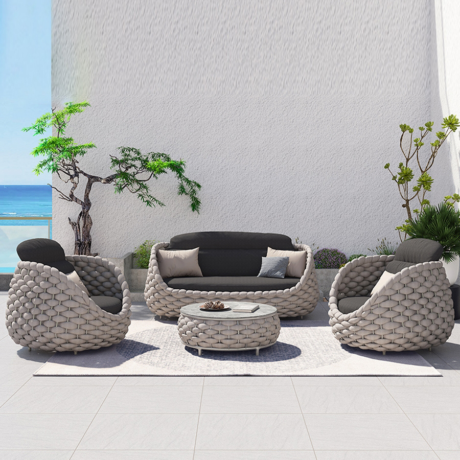 courtyard villa balcony waterproof sunscreen rattan chair net open-air garden leisure furniture