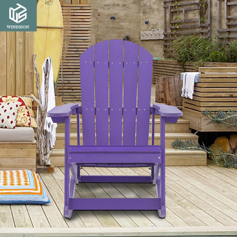 Outdoor Patio Plastic Wooden Adirondack Chair HIPS Modern Adirondack Rocking Chair Leisure Folding Furniture