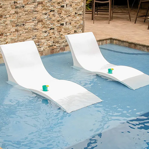 Modern and Luxury In Pool furniture In Water Chaise Lounge Ledge Sun Lounger  with built-in cup holder and phone holder