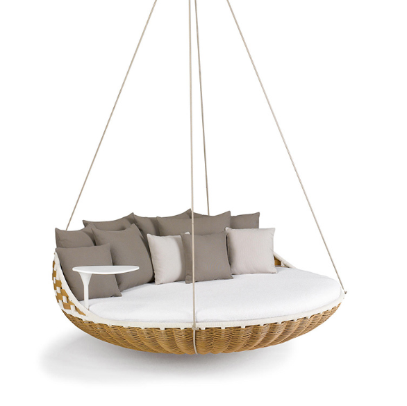 Outdoor furniture garden swing chair patio swing chair beach wicker swing chair with cushion