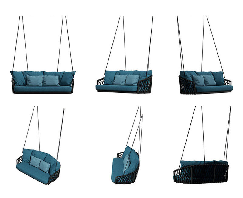 Modern Fashion swing hand woven rope patio swings modern outdoor swing sofa for adult and kids