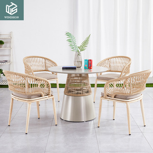 Hot selling new design restaurant coffee metal comfortable rope chair outdoor and indoor furniture hotel dining chair