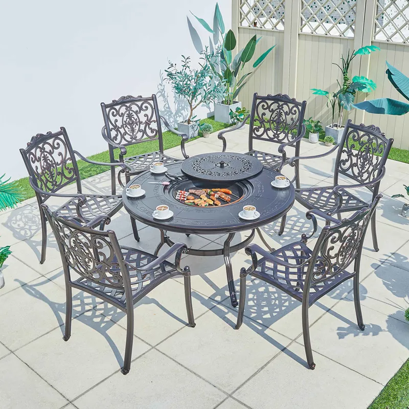 outdoor table with charcoal bbq grille korean outdoor charcoal bbq grill table and chair burning BBQ outdoor table