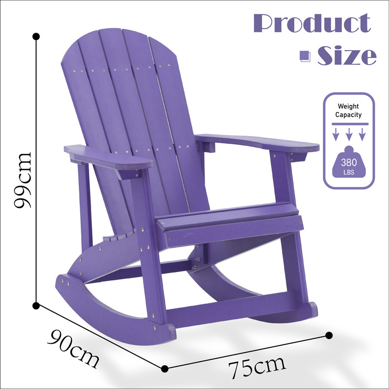 Outdoor Patio Plastic Wooden Adirondack Chair HIPS Modern Adirondack Rocking Chair Leisure Folding Furniture