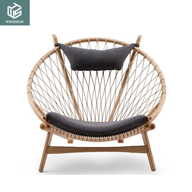 All Weather Indoor Outdoor Oval Weave Lounge Patio Papasan Chair Wicker Sun Chair Bistro Rattan Acapulco Chair