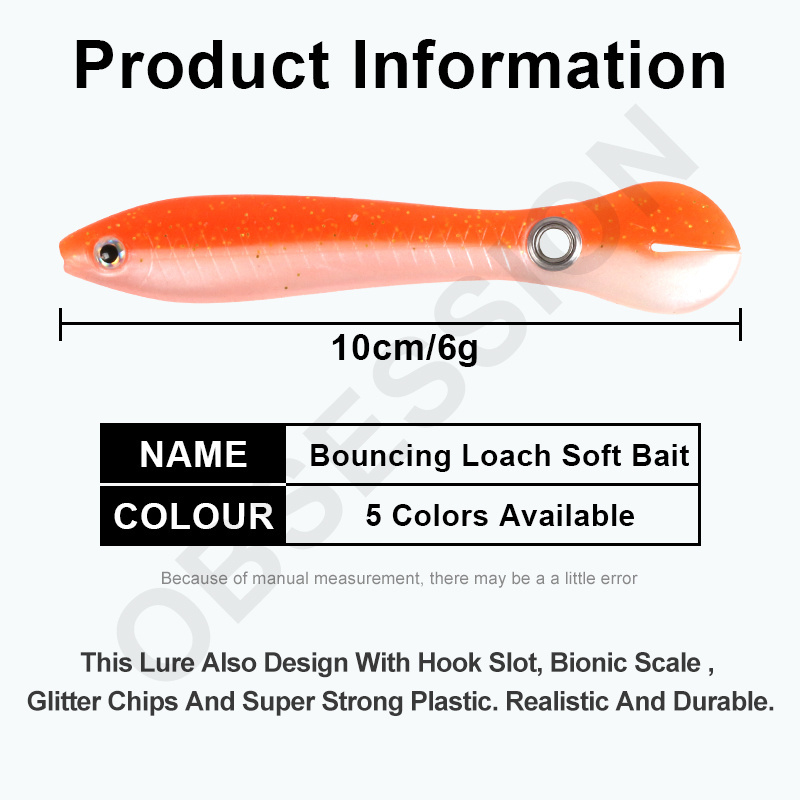 OBSESSION Soft Fishing Lure 10cm 6g Wobble Tail Lure PVC Lawless Lures Bass Pike Fishing 4pcs/bag Artificial Bait