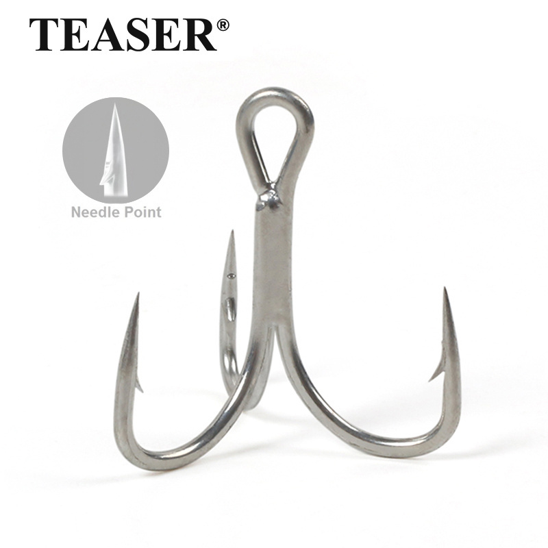 ST46 Bulk Wholesale 3X  High Carbon Treble Hook Strong Light Fish Hook Triple Third Strong High Quality Fish Hook