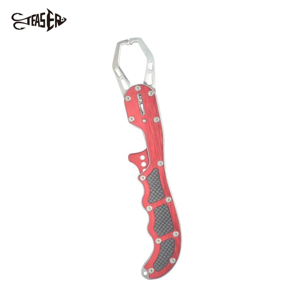 WBL-822 Fishing Gripper 24cm Aluminum Fish Lip Holders Outdoor Hunting Grabber With Lanyard Cord Fish Equipment Fishing Tools