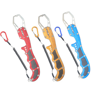 WBL-822 Fishing Gripper 24cm Aluminum Fish Lip Holders Outdoor Hunting Grabber With Lanyard Cord Fish Equipment Fishing Tools