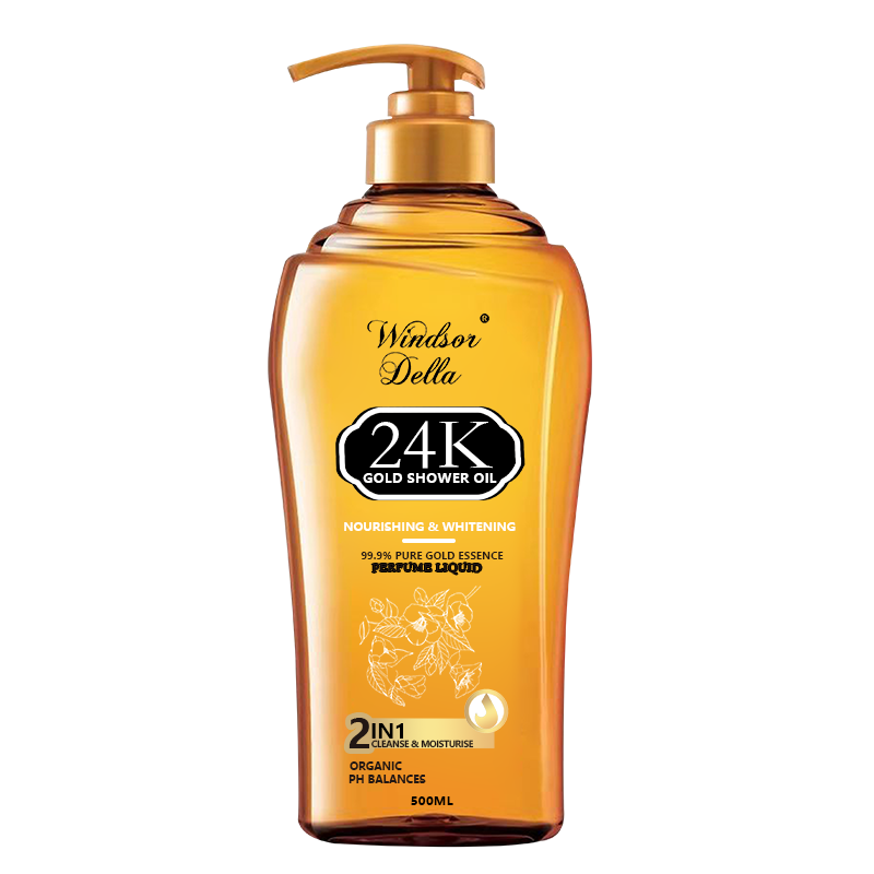 Promotional natural perfume 24k gold whitening shower gel bath for black skin body wash