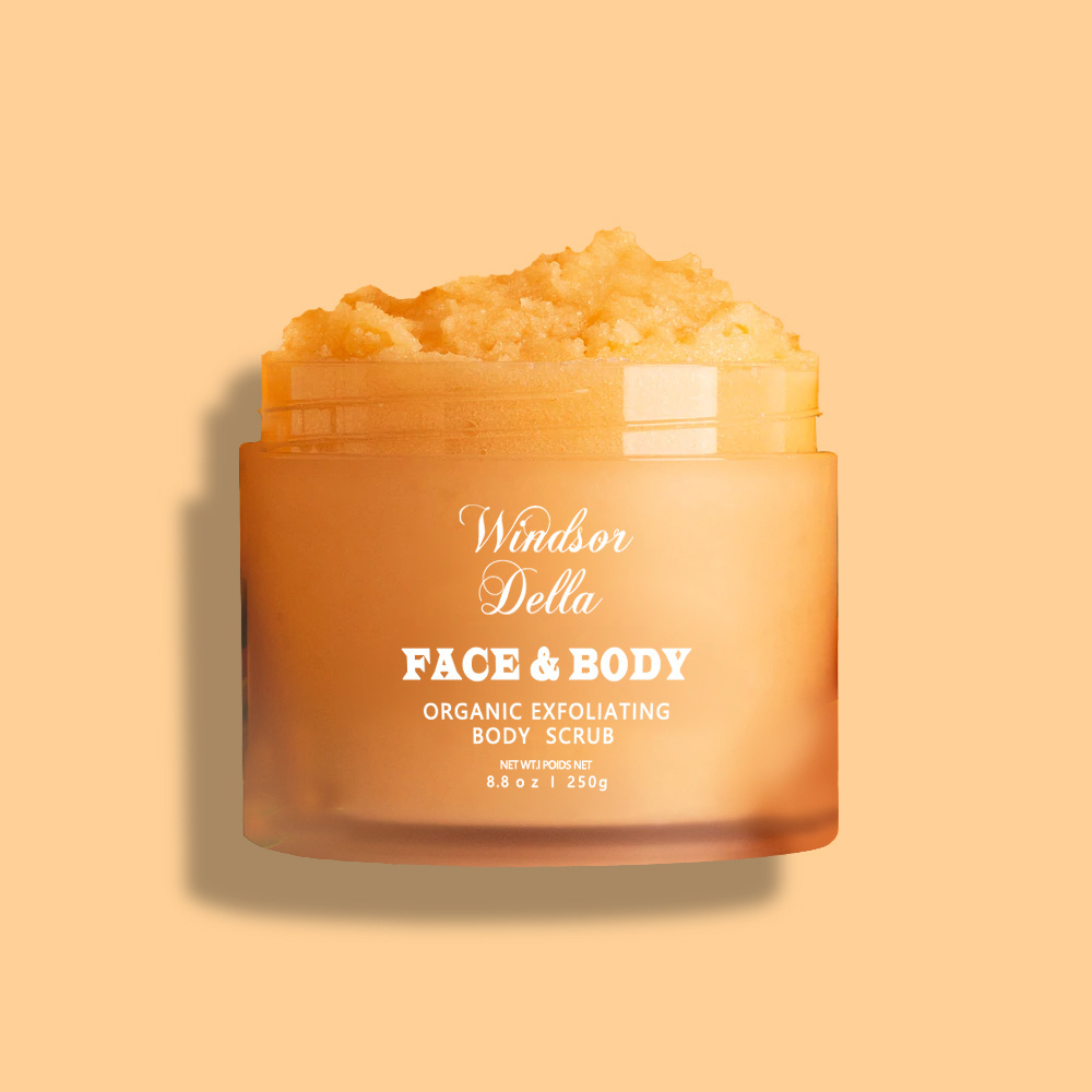 Best seller vitamin c brightening remove acne skin whitening exfoliate orange face and body sugar scrub