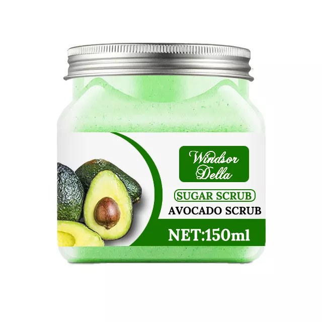 Private Label SPA Exfoliating Scrub Natural Organic avocado face Body Scrub Avocado Sugar Hand Foot Scrub