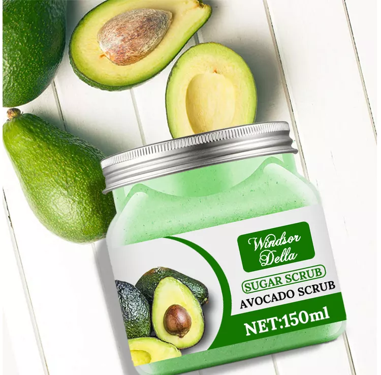 Private Label SPA Exfoliating Scrub Natural Organic avocado face Body Scrub Avocado Sugar Hand Foot Scrub