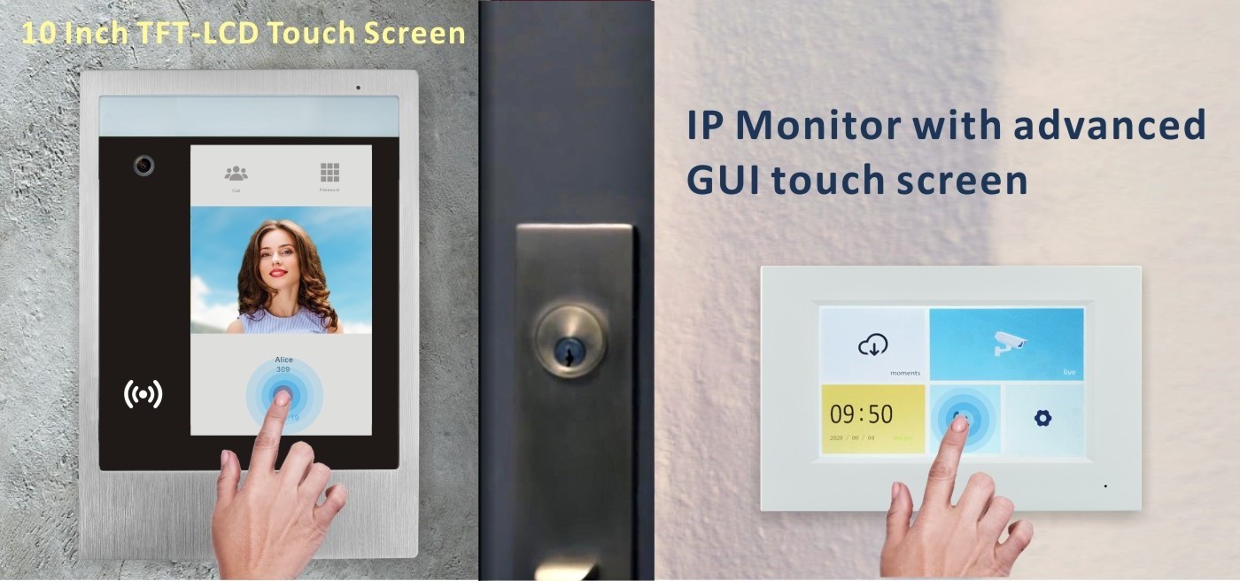10inch touch screen 1080p door entry camera system for 9999 flats with 7inch touch screen wifi monitor support remote unlocking
