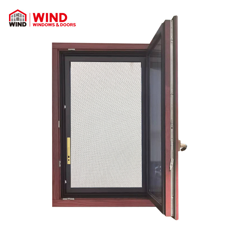 Manufacturer high quality Bespoke double glazed soundproof exterior Thermal broken aluminium wood casement window