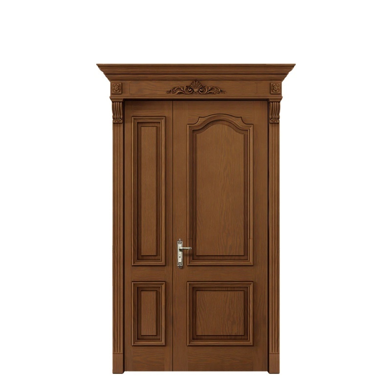 Modern Residential Houses Bedroom Safe Double Swing  Interior solid Wooden Doors For House Interior Doors With Frames Wood