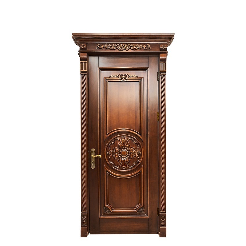 Luxury Oak Modern Safe Beautiful Residential Folding Double Solid Wooden Doors For Houses Bedroom Door Interior Door