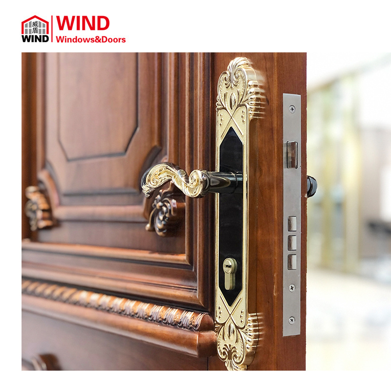 Luxury Oak Modern Safe Beautiful Residential Folding Double Solid Wooden Doors For Houses Bedroom Door Interior Door