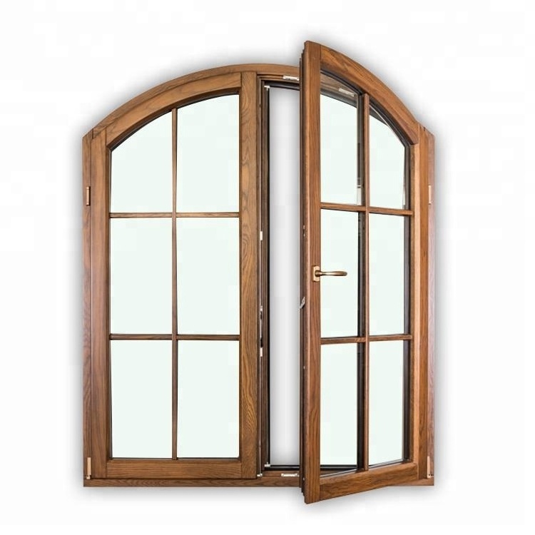 Aluminum Wood Casement Grill Design Arch Half Round Window