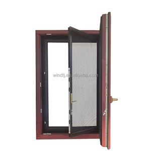 Manufacturer high quality Bespoke double glazed soundproof exterior Thermal broken aluminium wood casement window